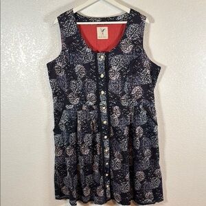 Floral Sleeveless Dress - Black and White